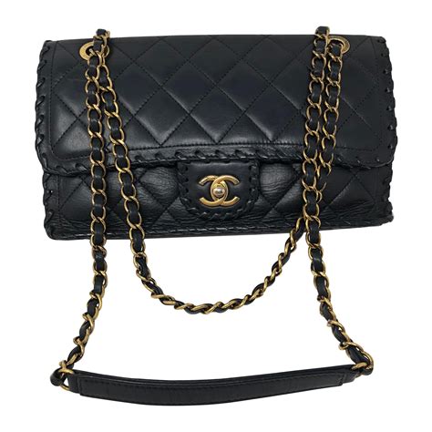 chanel whipstitch logo flap|Chanel Whipstitch Embossed Flap Bag .